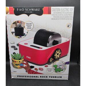 FAO Schwarz Professional Rock Tumbler Set With Polishing Barrel Clay Gemstones